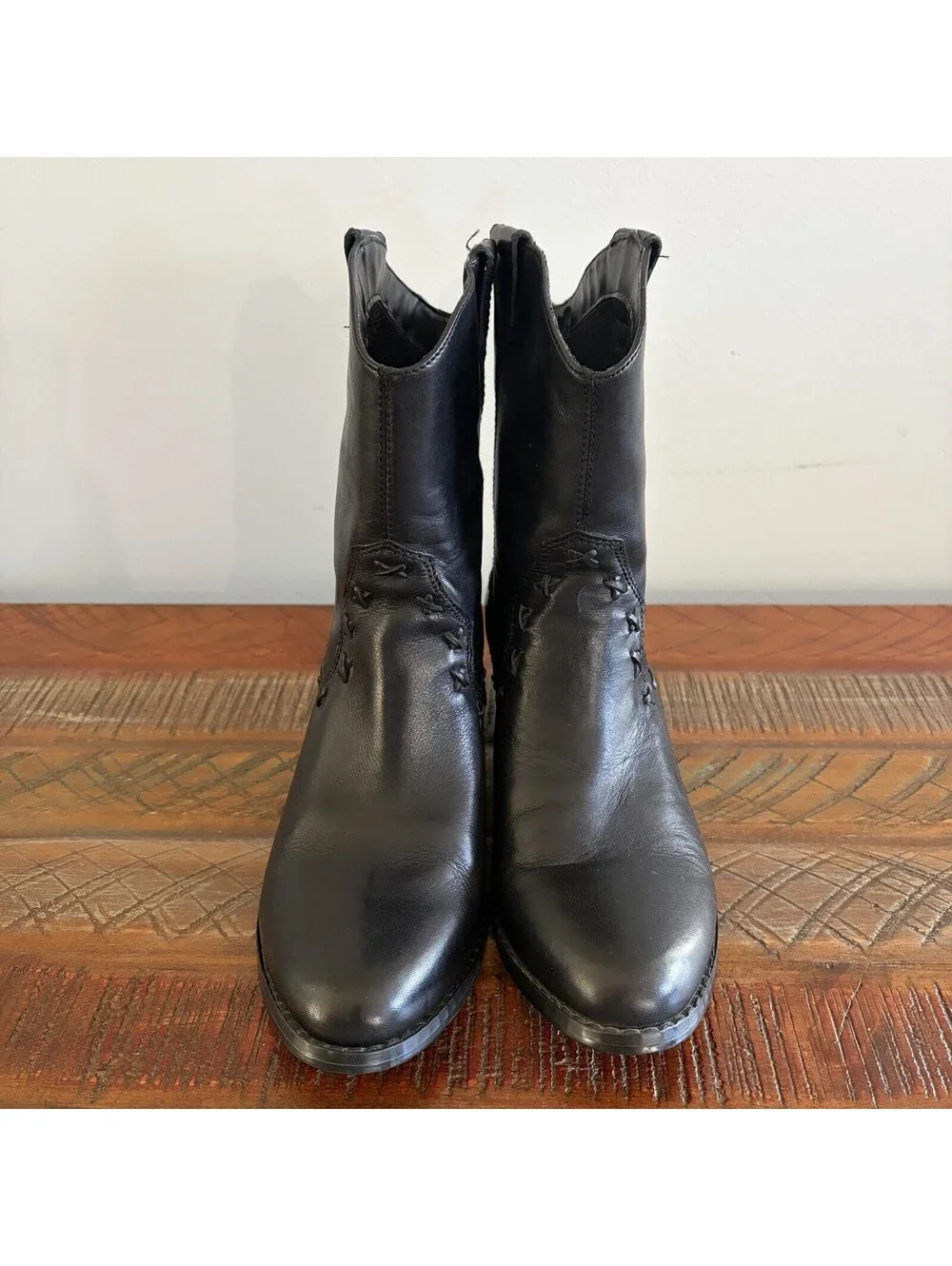 Harley-Davidson Women’s 7.5 Leather Ankle Boots Black Western Motorcycle